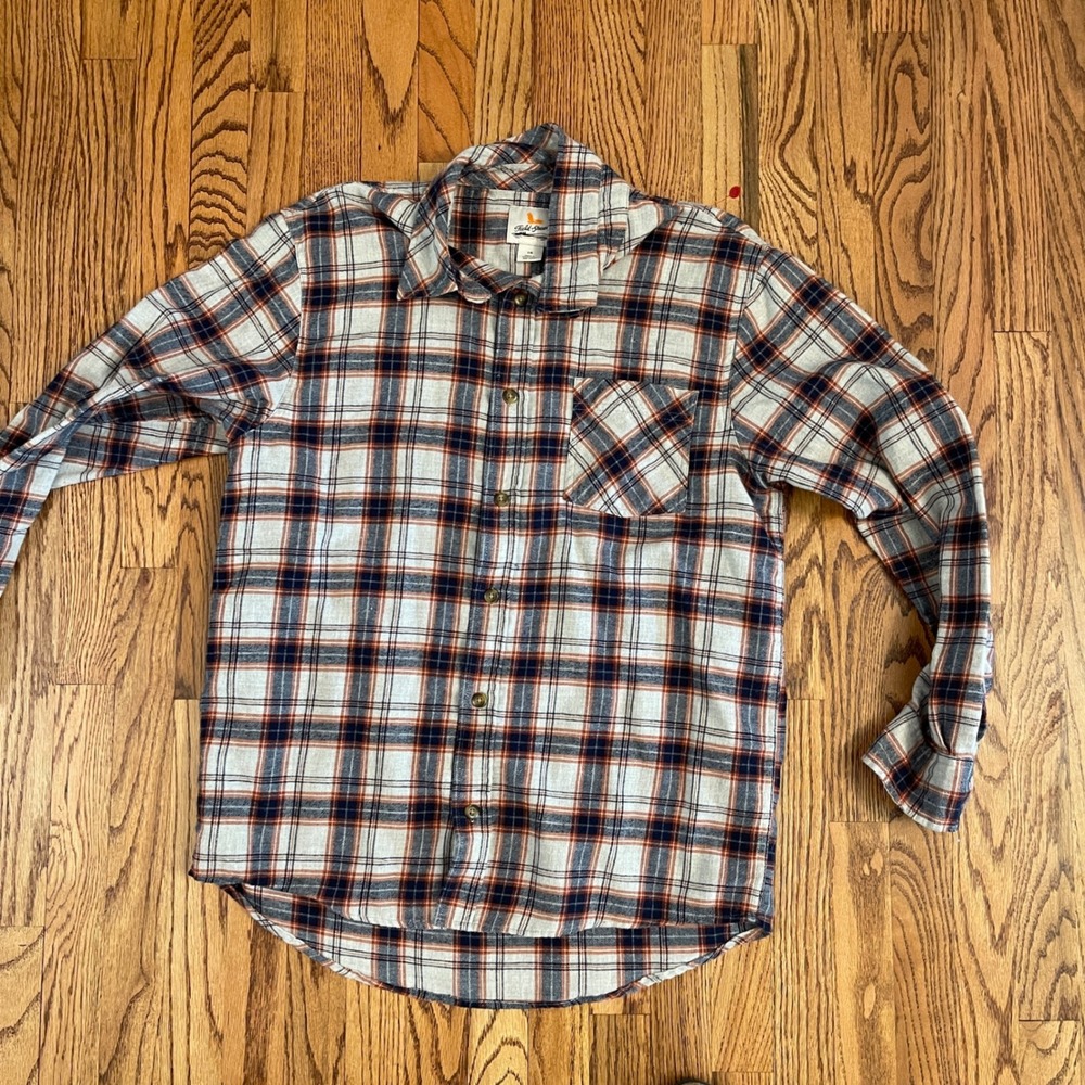 Field Stream Flannel‎ Shirt Plaid Button Up Long Sleeve Casual Mens LG